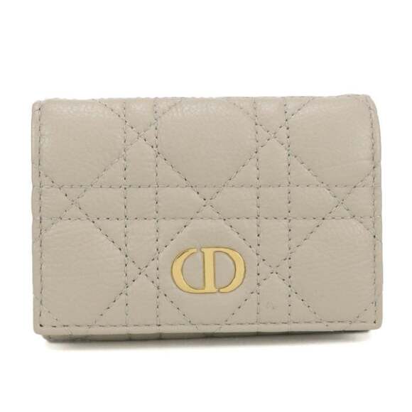 Christian Dior DIOR Glycine Wallet Dior Caro Women's Beige